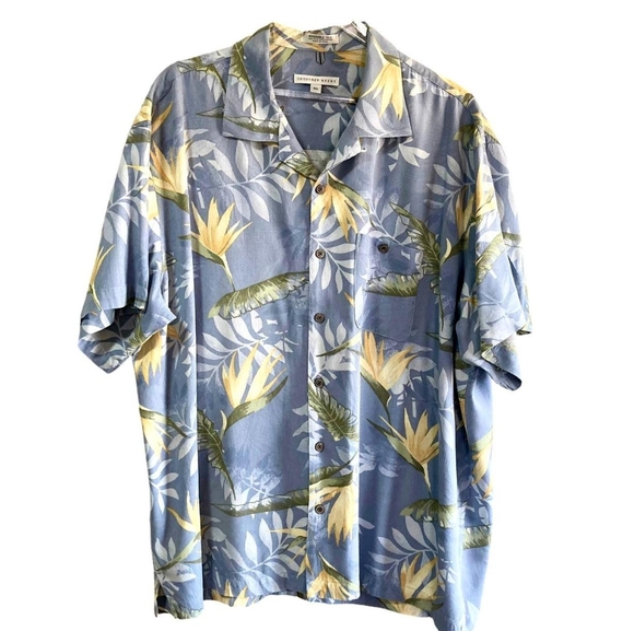 Geoffrey Beene Other - GEOFFREY BEENE Silk Hawaiian Floral Leaf Vintage Shirt EUC